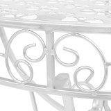 Bočni starinski stolić polukružni metalni 72x36x74 cm srebrni Bočni starinski stolić polukružni metalni 72x36x74 cm srebrni