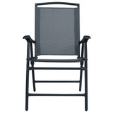 3-dijelni bistro set sivi čelični