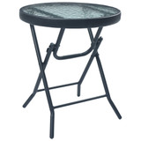 3-dijelni bistro set sivi čelični