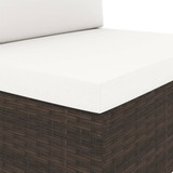 6-dijelna vrtna garnitura od poliratana smeđa