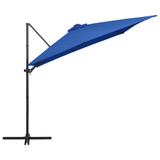 Konzolni suncobran s čeličnom šipkom LED 250 x 250 cm azurni Konzolni suncobran s čeličnom šipkom LED 250 x 250 cm azurni