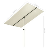 Vrtni suncobran s aluminijskom šipkom 180 x 130 cm boja pijeska Vrtni suncobran s aluminijskom šipkom 180 x 130 cm boja pijeska