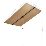 Vrtni suncobran s aluminijskom šipkom 2 x 1,5 m smeđe-sivi Vrtni suncobran s aluminijskom šipkom 2 x 1,5 m smeđe-sivi