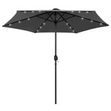 Suncobran s LED svjetlima i aluminijskom šipkom 270 cm antracit Suncobran s LED svjetlima i aluminijskom šipkom 270 cm antracit