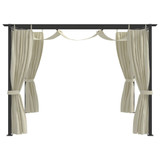 Sjenica sa zastorima 3 x 3 m krem čelična