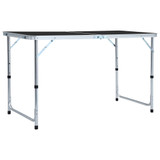 Sklopivi stol za kampiranje sivi aluminijski 120 x 60 cm Sklopivi stol za kampiranje sivi aluminijski 120 x 60 cm