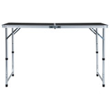 Sklopivi stol za kampiranje sivi aluminijski 120 x 60 cm Sklopivi stol za kampiranje sivi aluminijski 120 x 60 cm