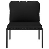 5-dijelna vrtna garnitura s jastucima crna PVC