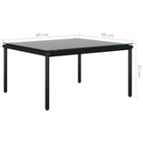 5-dijelna vrtna garnitura s jastucima crna PVC