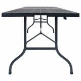 Sklopivi vrtni stol crni 180 x 75 x 72 cm HDPE imitacija ratana Sklopivi vrtni stol crni 180 x 75 x 72 cm HDPE imitacija ratana