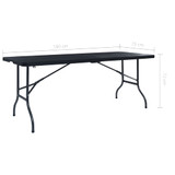 Sklopivi vrtni stol crni 180 x 75 x 72 cm HDPE imitacija ratana Sklopivi vrtni stol crni 180 x 75 x 72 cm HDPE imitacija ratana