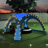 Šator za zabave s 4 bočna zida LED 3,6 x 3,6 x 2,3 m plavi