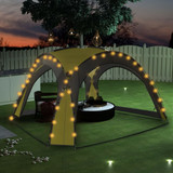 Šator za zabave s 4 bočna zida LED 3,6 x 3,6 x 2,3 m zeleni
