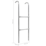 Ljestve za trampolin s 2 prečke čelične srebrne 102,6 cm Ljestve za trampolin s 2 prečke čelične srebrne 102,6 cm