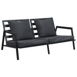 vidaXL 5-dijelna vrtna garnitura od aluminija s jastucima tamnosiva