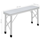 Sklopivi stol za kampiranje s 2 klupe aluminijski bijeli Sklopivi stol za kampiranje s 2 klupe aluminijski bijeli