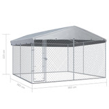Vanjski kavez za pse s krovom 382x382x225 cm Vanjski kavez za pse s krovom 382x382x225 cm