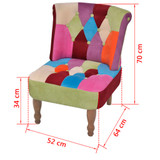 Francuske stolice od tkanine 2 kom patchwork dizajn Francuske stolice od tkanine 2 kom patchwork dizajn
