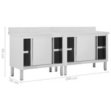 Radni stolovi s kliznim vratima 2 kom 200x50x(95-97)cm cm čelik