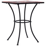 Bistro stolić s mozaikom boja cigle i bijela 60 cm keramički