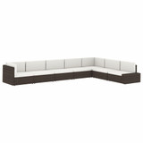 Modularna kutna sofa od poliratana s lijevim naslonom smeđa