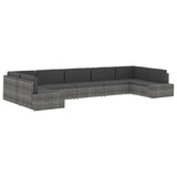 Modularna kutna sofa od poliratana s lijevim naslonom smeđa