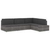 Modularna kutna sofa od poliratana s lijevim naslonom smeđa