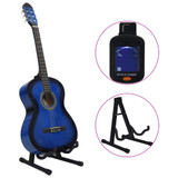 12-dijelni set klasične gitare za početnike plavi 4/4 39" 12-dijelni set klasične gitare za početnike plavi 4/4 39"