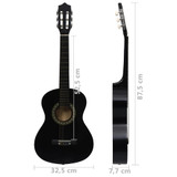 8-dijelni set klasične gitare za početnike crni 1/2 34" 8-dijelni set klasične gitare za početnike crni 1/2 34"