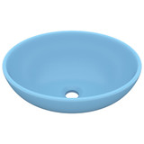 Luksuzni ovalni umivaonik mat svjetloplavi 40 x 33 cm keramički