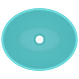 Luksuzni ovalni umivaonik mat svjetlozeleni 40x33 cm keramički
