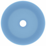 Luksuzni okrugli umivaonik mat svjetloplavi 40x15 cm keramički