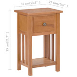 Ormarić za časopise s ladicom 35x27x55 cm od masivne hrastovine