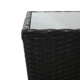 Stolić za čaj crni 41,5x41,5x43cm poliratana od kaljenog stakla Stolić za čaj crni 41,5x41,5x43cm poliratana od kaljenog stakla