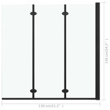 Sklopiva vrata za tuš-kabinu s 3 ploče ESG 130 x 138 cm crna