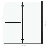 Sklopiva vrata za tuš-kabinu s 2 ploče ESG 120 x 140 cm crna
