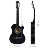 Klasična gitara Western s prorezom i 6 žica crna 38 " Klasična gitara Western s prorezom i 6 žica crna 38 "
