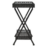 Sklopivi stolić za čaj starinski metalni 58 x 35 x 72 cm crni Sklopivi stolić za čaj starinski metalni 58 x 35 x 72 cm crni
