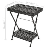 Sklopivi stolić za čaj starinski metalni 58 x 35 x 72 cm crni Sklopivi stolić za čaj starinski metalni 58 x 35 x 72 cm crni