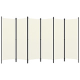 Sobna pregrada sa 6 panela krem-bijela 300 x 180 cm