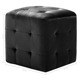 Noćni ormarići 2 kom crni 30 x 30 x 30 cm od baršunaste tkanine Noćni ormarići 2 kom crni 30 x 30 x 30 cm od baršunaste tkanine