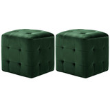 Noćni ormarići 2 kom zeleni 30x30x30 cm od baršunaste tkanine Noćni ormarići 2 kom zeleni 30x30x30 cm od baršunaste tkanine