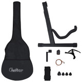 12-dijelni set gitare Western s ujednačivačem i 6 žica crni 12-dijelni set gitare Western s ujednačivačem i 6 žica crni