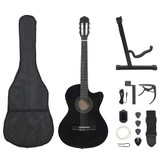 12-dijelni set gitare Western s ujednačivačem i 6 žica crni 12-dijelni set gitare Western s ujednačivačem i 6 žica crni
