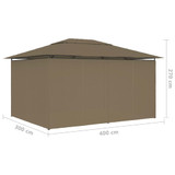 Vrtni šator sa zavjesama 4 x 3 m smeđe-sivi 180 g/m²