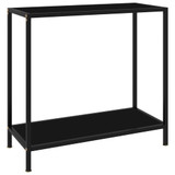 Konzolni stol crni 80 x 35 x 75 cm od kaljenog stakla Konzolni stol crni 80 x 35 x 75 cm od kaljenog stakla