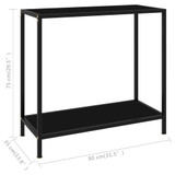 Konzolni stol crni 80 x 35 x 75 cm od kaljenog stakla Konzolni stol crni 80 x 35 x 75 cm od kaljenog stakla