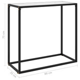 Konzolni stol bijeli 80 x 35 x 75 cm od kaljenog stakla Konzolni stol bijeli 80 x 35 x 75 cm od kaljenog stakla