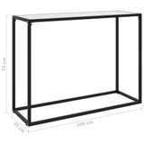 Konzolni stol bijeli 100 x 35 x 75 cm od kaljenog stakla Konzolni stol bijeli 100 x 35 x 75 cm od kaljenog stakla