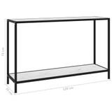 Konzolni stol bijeli 120 x 35 x 75 cm od kaljenog stakla Konzolni stol bijeli 120 x 35 x 75 cm od kaljenog stakla